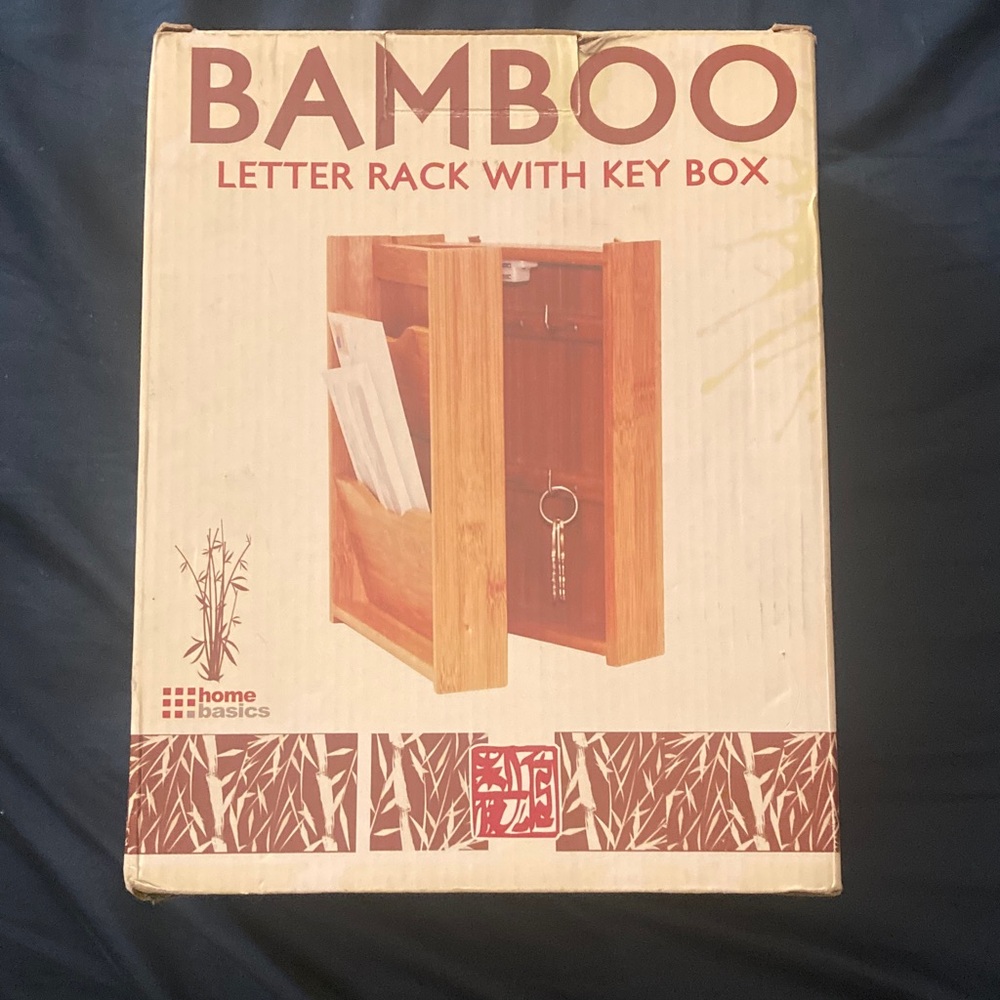 Home Basics Bamboo Letter Rack with Key Box
